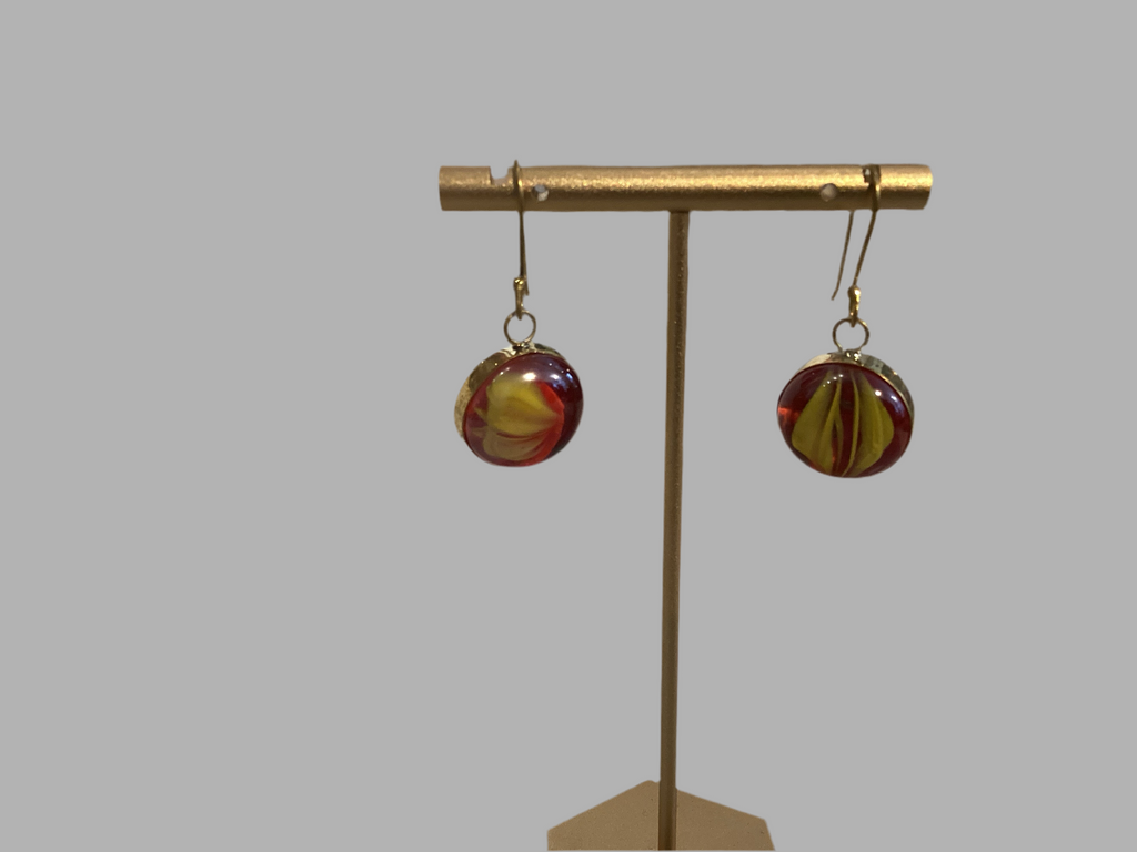 Marble Brass Earrings