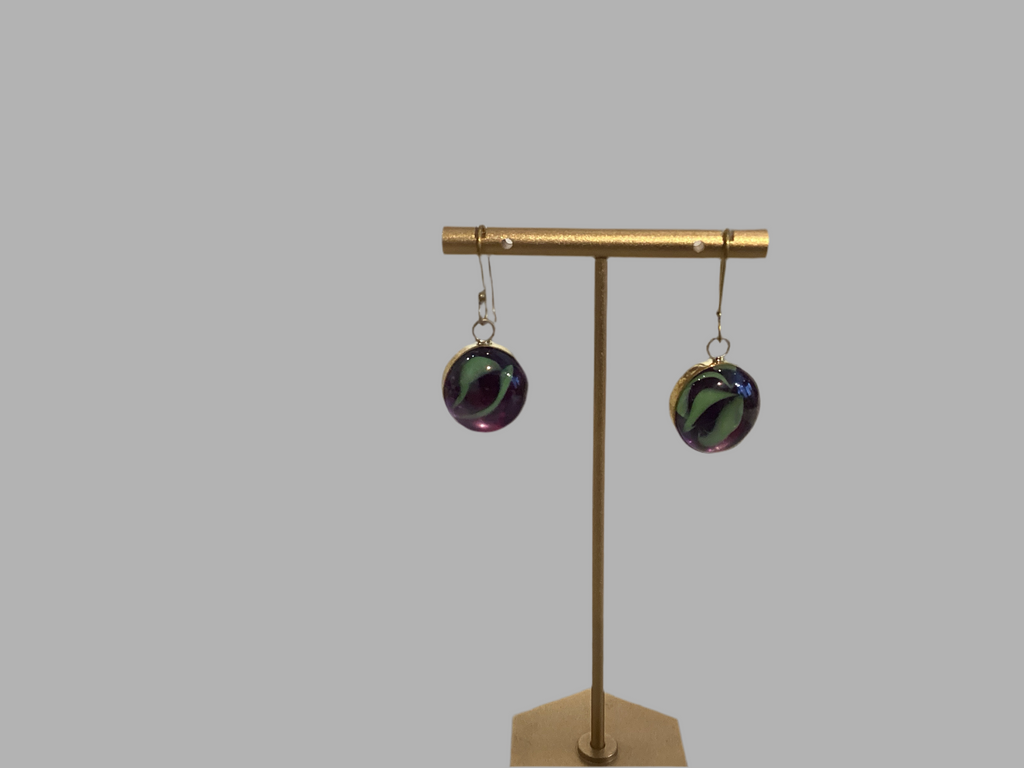 Marble Brass Earrings