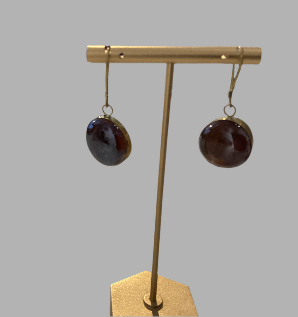 Marble Brass Earrings