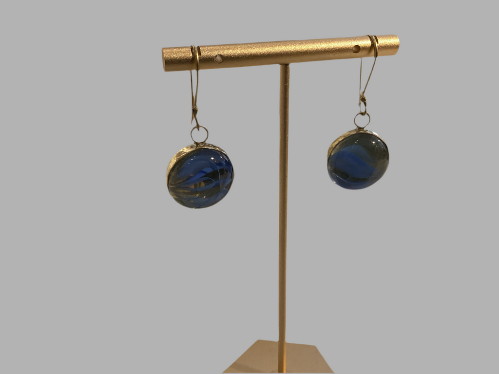 Marble Brass Earrings