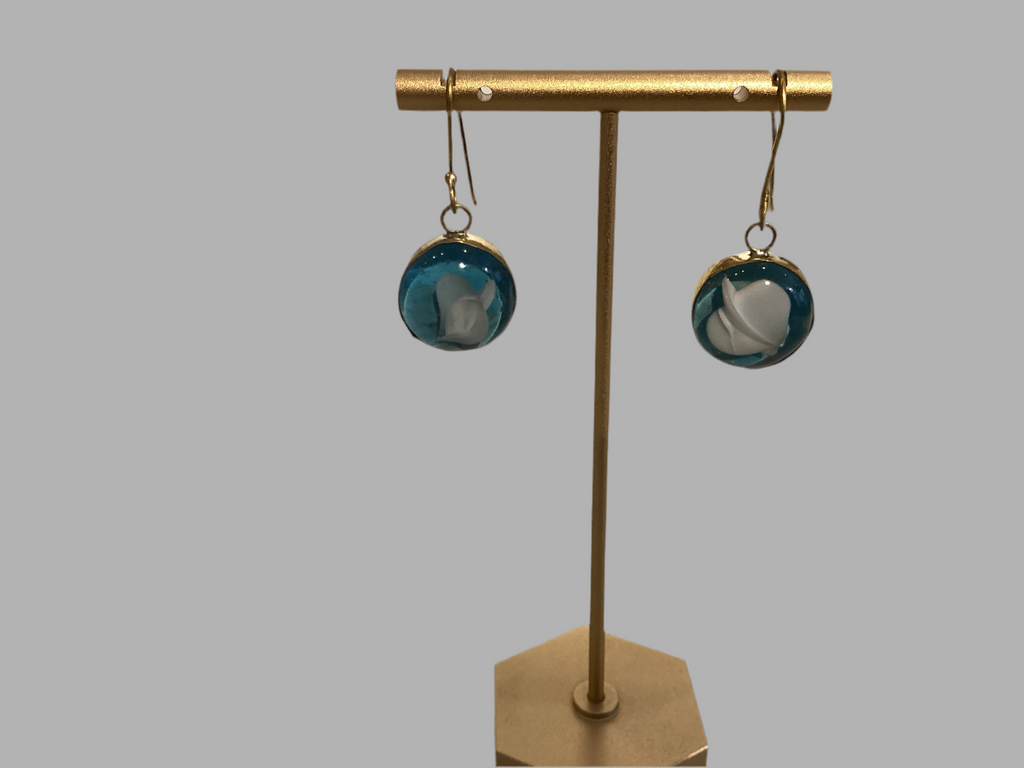 Marble Brass Earrings