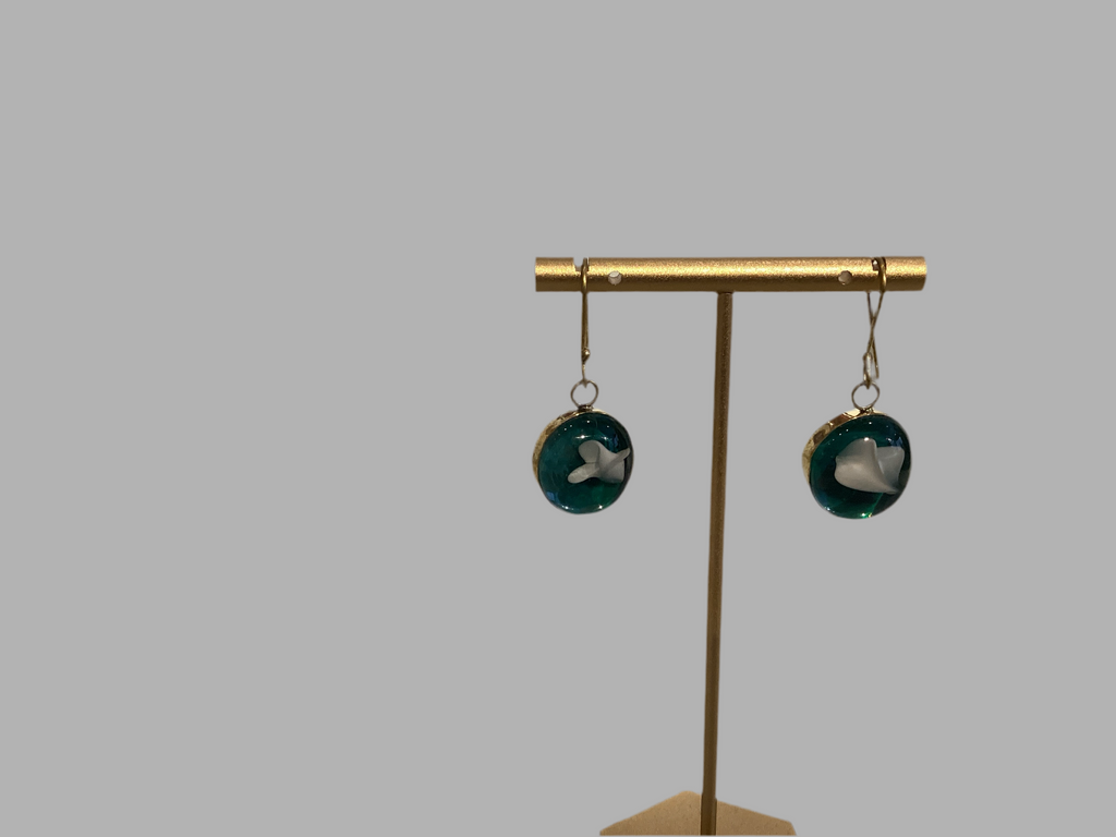 Marble Brass Earrings