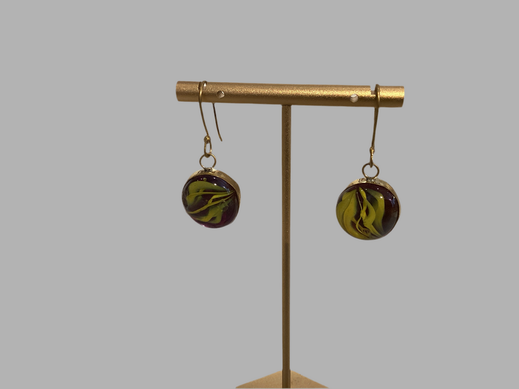 Marble Brass Earrings