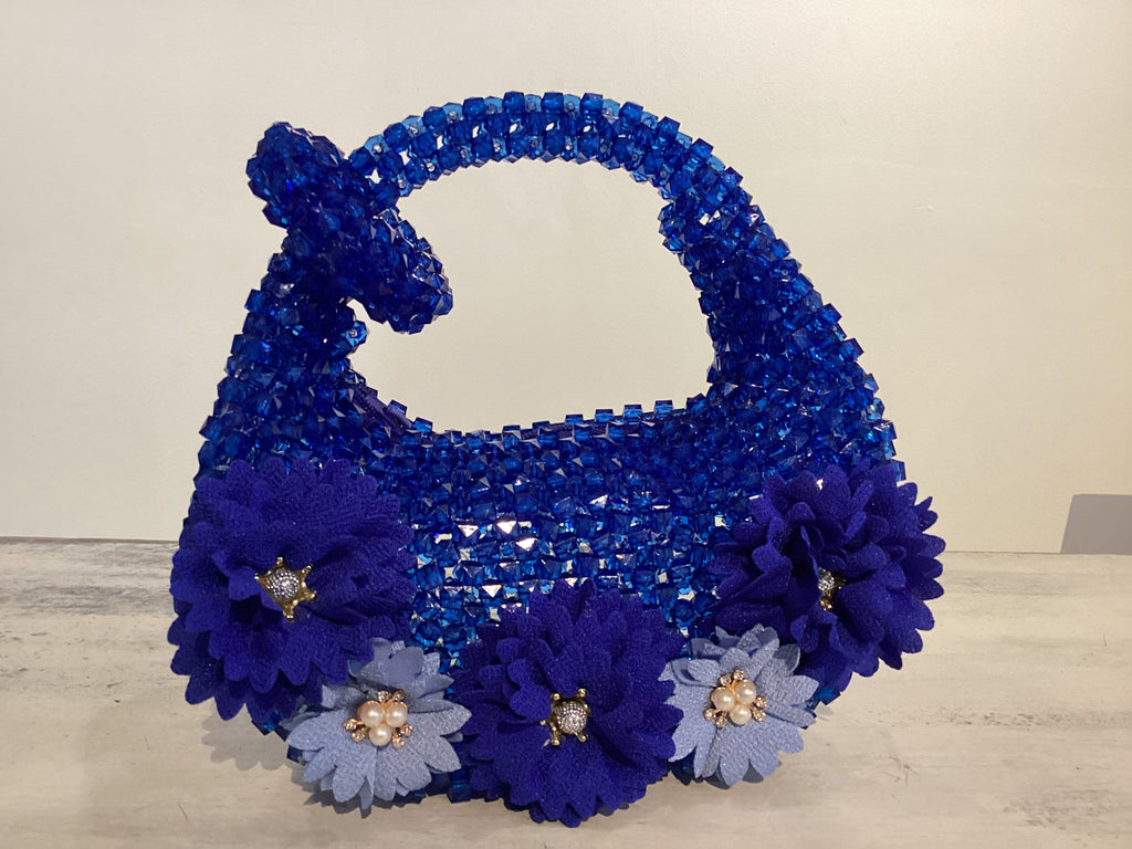 Blue Hibiscus Blue Flower Top Handle Bag