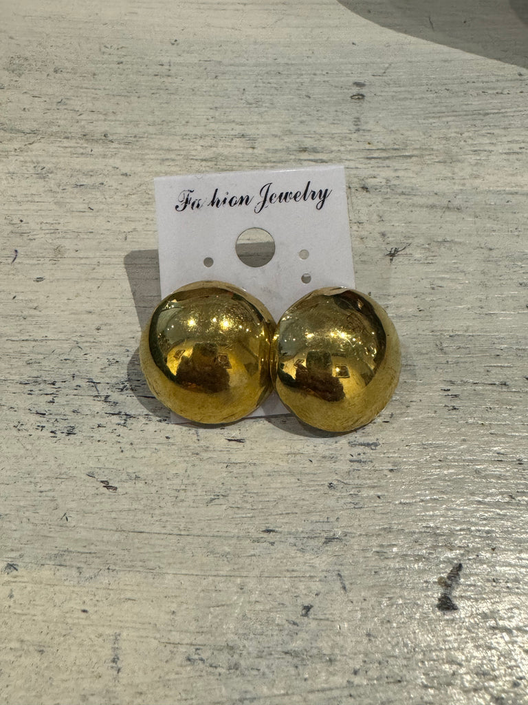 Brass Bead Stud Earring